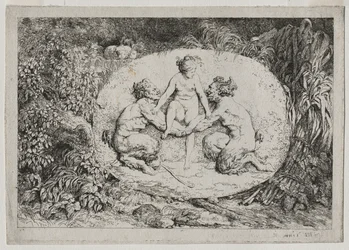 Bacchanales：Nymph Supported by Two Satyrs、1763