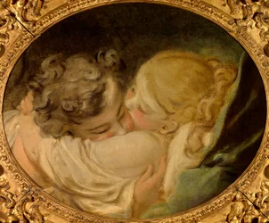 Le baiser ジャン・オノレ・フラゴナール（1732-1806）の絵画 18世紀 個人蔵