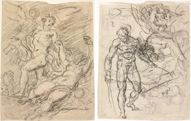 オルフェウスとエウリュディケー (直腸); フィギュアスタディ（裏面）