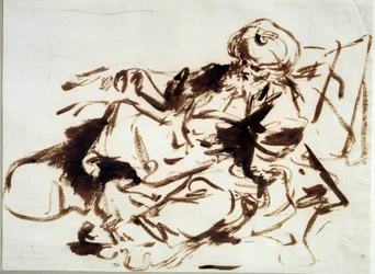 パシャ ジャン・オノレ・フラゴナール（1732-1806）の「水洗の絵画」。18世紀。太陽 0.24x0.33 m