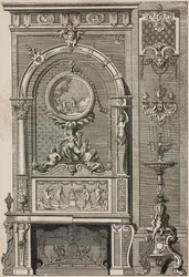 ジャン・ベラン（1640-1711）の暖炉、スコタン・アイヌの彫刻（L