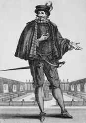 ジャン・ベラン・ザ・エルダー（1637-1711）の彫刻、舞台衣装「カピタン・スペッツァフェロ」（フランス
