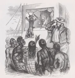 『ベランジェ全集』の黒人と人形、1836年。
