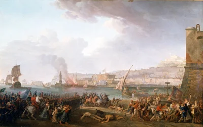 1799年1月21日、シャンピオネ将軍率いるフランス軍のナポリ入城。タウレル・ジャン・ジャック・フランソワ（1757 - 1832）の絵画。1799.ヴェルサイユとトリアノンの城。