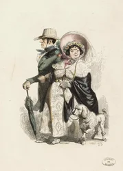 レンティエとその妻、1840年。