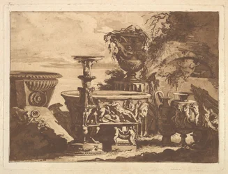 「Recueil de Compositions par Lagrenée Le Jeune Coll...」、1782年からのメディチ家の花瓶とのコンポジション。