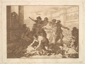 La Peste chez les Philistines Plague Among the Philistines, in a album in the R..., 1782-1821.