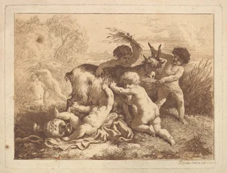 Les petits moissonneurs et la chevre The Young Harvesters and the Goat, in a album cont..., 1782.