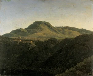 ローマのカンパーニャ、ネミ湖の眺め