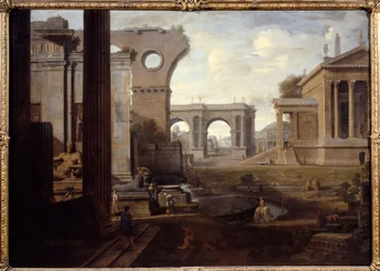 古代遺跡。ジャン・ルメール（1598-1659）の絵画