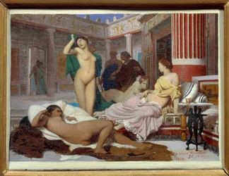 ギリシャの室内。ジャン・レオン・ジェローム（1824-1904）の絵画