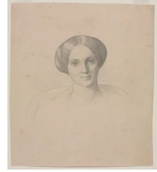 女性の肖像画の頭、1800年代。