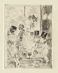 ニュー・アテネのカフェ、1876年頃（エッチング）