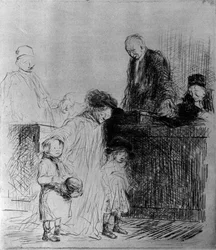 聴衆の出口、1925年。