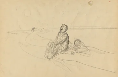 道路上の2人の人物、c。 1919年。
