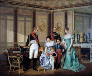 「マルメゾンで皇帝アレクサンダーに子供たちを紹介する皇后ジョゼフィーヌ」、c1839-1879