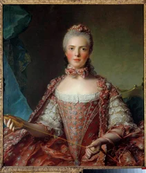 結び目を作るフランスのアデライド夫人（1732-1800）の肖像 ジャン・マルク（ジャン・マルク）・ナティエ（1685-1766）の絵画 1756 Sun 1,26x0,96 m - 結び目を作るフランスのアデライド夫人（1732-1800）の肖像。ジャン・マルク（ジャン・マルク）・ナティエ（1685年-1766年）の絵画