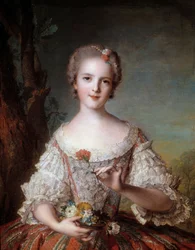 フランス王ルイ15世の娘、フランスのマダム・ルイーズ（1737-1787年）の肖像、ジャン＝マルク・ナティエ（1685-1766年）による絵画、1748年、Sun 0.98 x 0.85 m