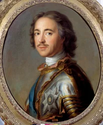 ロシア皇帝ピョートル1世の肖像」 ジャン・マルク（ジャン・マルク）・ナティエ（1685-1766）の絵画 18世紀 日 0,63 x 0,52 m - ロシア皇帝ピョートル1世（1672-1725）の肖像。ジャン・マルク（ジャン・マルク）・ナティエ（1685-176）による絵画