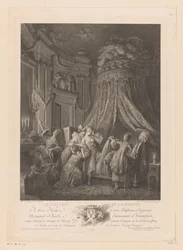 ベッドに持ち上げられた若い女性 Le Couché de la Mariée (オブジェクトのタイトル)