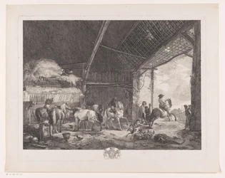 郵便局厩舎の人物と馬 レキュリー・ド・ラ・ポスト Philips Wouwermanによる絵画の後の版画（シリーズタイトル） Works of Ph.pe Wouwermans Hollandois (シリーズタイトル)