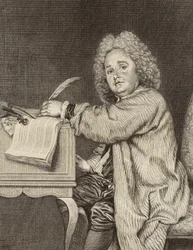 1718年以降、1666年から1747年までの作曲家ジャン・フェリ反逆者の肖像。