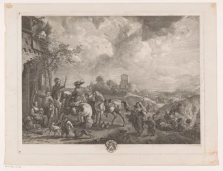 旅館前の旅人 レ ボヘミアン Philips Wouwermanによる絵画の後の版画（シリーズタイトル） Works of Ph.pe Wouwermans Hollandois (シリーズタイトル)