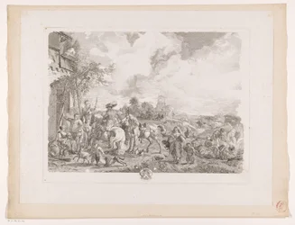 旅館前の旅人 レ ボヘミアン Philips Wouwermanによる絵画の後の版画（シリーズタイトル） Works of Ph.pe Wouwermans Hollandois (シリーズタイトル)
