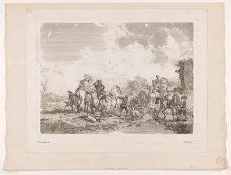 噴水で休む狩猟団 ヴィーナスの泉 Philips Wouwermanによる絵画の後の版画（シリーズタイトル） Works of Ph.pe Wouwermans Hollandois (シリーズタイトル)