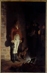 アンギエン公爵（1772-1804）の死。第一執政官ナポレオン・ボナパルトに陰謀を企てたと証拠もなく疑われたアンギャン公ルイ・アントワーヌ・アンリ・ドゥ・ブルボン（1772-1804）は、1804年3月21日にヴァンセンヌで処刑されました。ジャン・ポール・Lによる絵画