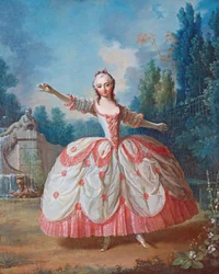 La Barbarina (La Barberina) として知られる Barbara Campanini (1721-1799) の肖像 - Jean Philippe Delaroche (1710-1767) による絵画 - 1721 - 木に油彩 - 68.5x56.5 - 個人蔵
