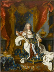 1719 年 9 歳のフランス王ルイ 15 世 (1710 ～ 1774 年) の肖像画。