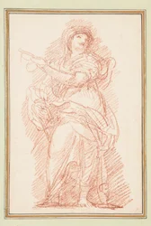 指差し立っている女性の姿