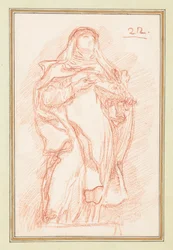 修道女の習慣で立っている女性