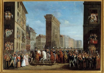 フランスのキャンペーン（第六次連合） 「1814年3月31日、サン・ドニ大通りにおける主権を持つ同盟国の通過」 ジャン・ジッペル（1789-?0.17 x 2.22 m Paris, musee Carnavalet - フランスのキャンペーン（第6次連合）「同盟国の通過