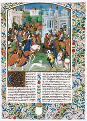 ブール＝アシャール候ジャン・ド・クールシーによる世界史『ブール＝アシャール年譜』（羊皮紙）