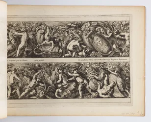 「フリース、葉または海のトリトン、ローマ風」のプレート