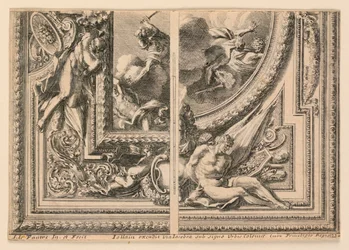 「プラフォン・ア・ラ・ロメーヌ」より天井装飾用の2つのデザインのシート