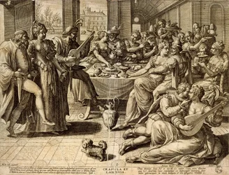 Jantar de Jan Sadeler I (1550-1600), gravura