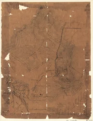 1867年8月、約6250エーカーを含むヴァージニア州オーガスタ、エリザベス・ファーネス鉄鉱区の地形図。LOC 2005625144