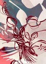 抽象的な花のライン