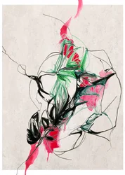 鮮やかな植物の抽象画