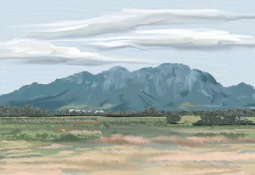 静かな山間の野原