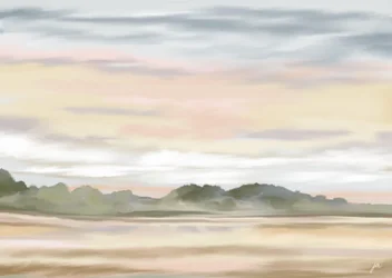 穏やかなパステル調の風景