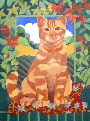 猫、2014年（キャンバスにアクリル）