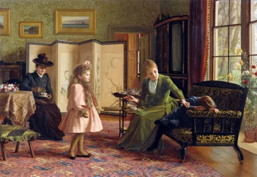 When First We Meet by Hayllar, Jessica (1858-1940). キャンバスに油彩、サイズ : 45,7x66