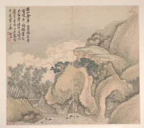 様々な画家の様式による風景画、1716年（12葉のアルバム、紙にインクと彩色）