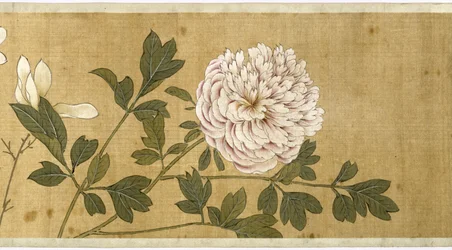 百花、17世紀初頭（シルク塗装）（詳細）