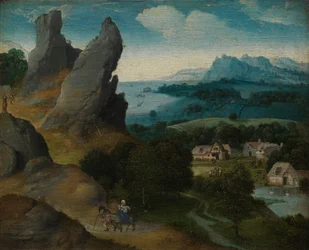 エジプトへの逃避のある風景