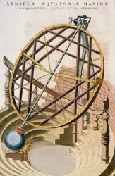 ティコ・ブラーエが設計した大赤道儀（Joan Blaeu作「Le grand atlas ou Cosmographie blaviane (Atlas Maior)」のイラスト、オランダ、彫刻